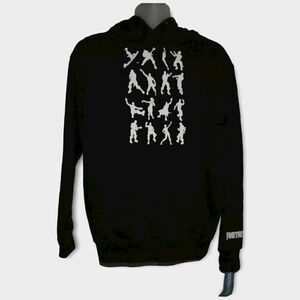 Fortnite Unisex Nerdcore Emote Dance Licensed Thick Epic Games Black Hoodie